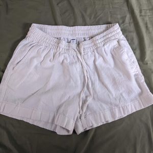 White drawstring shorts